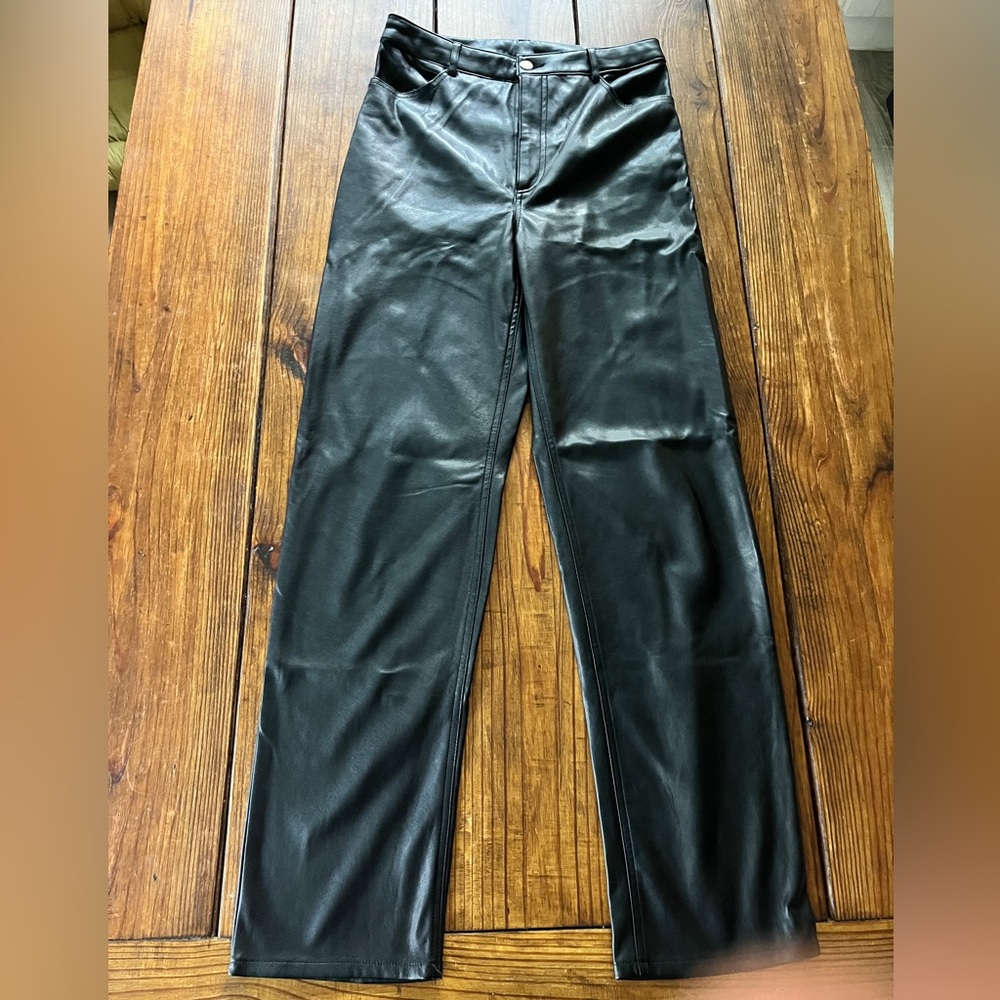 Black Vegan Leather Pants
